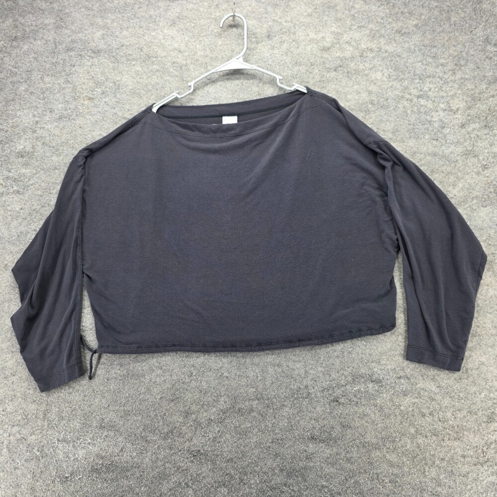 Athleta Shirt Womens Small Cropped Long Sleeve Gray